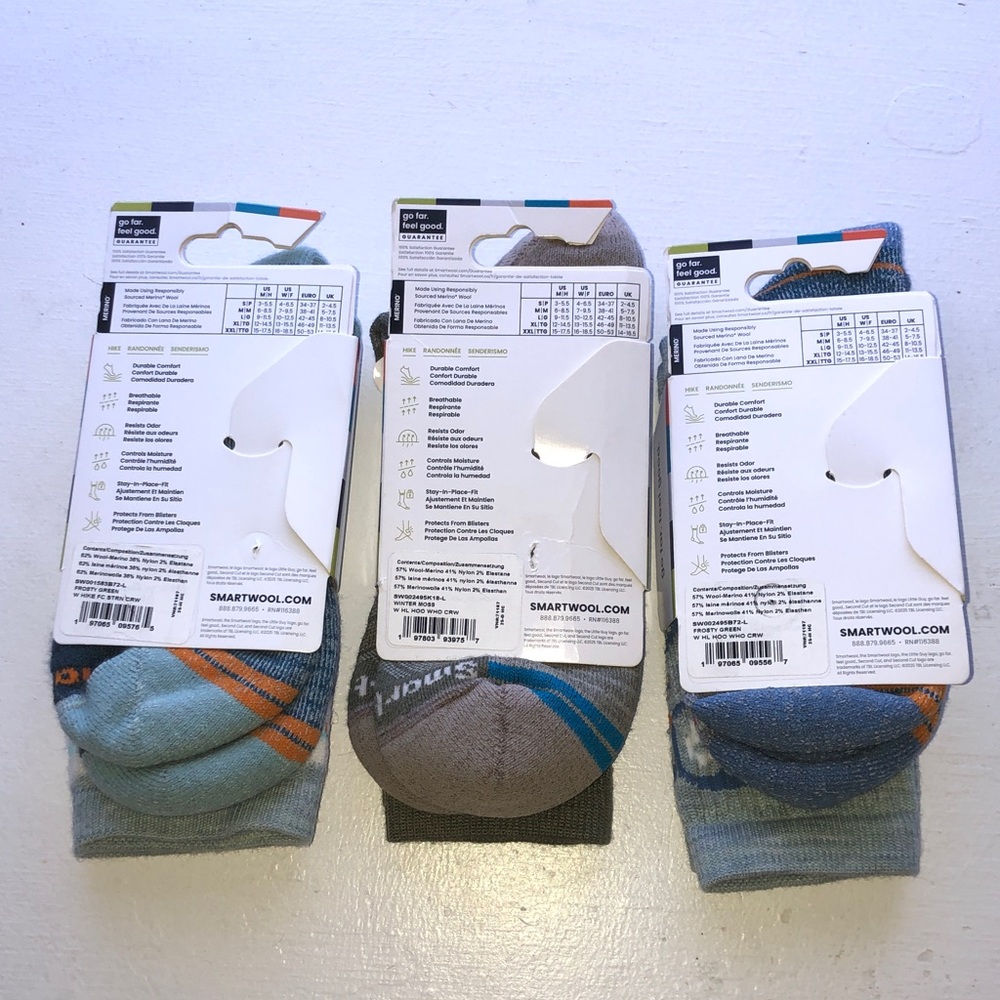 Smartwool Unisex Hiking Socks (3 Pairs/size L) - Picture 2 of 5